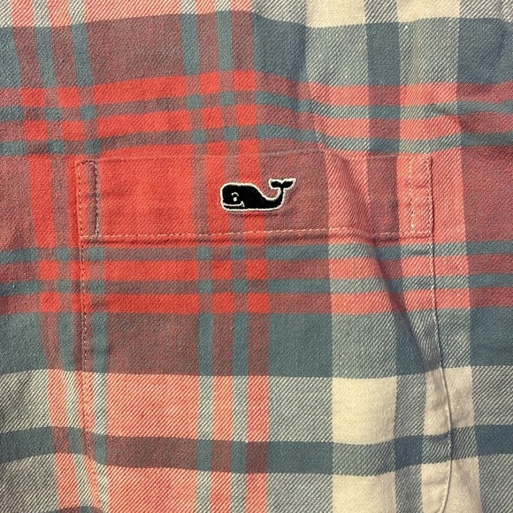 Vineyard Vines Slim Fit Tucker Shirt Plaid Linen Cotton Blend size L - Picture 4 of 16